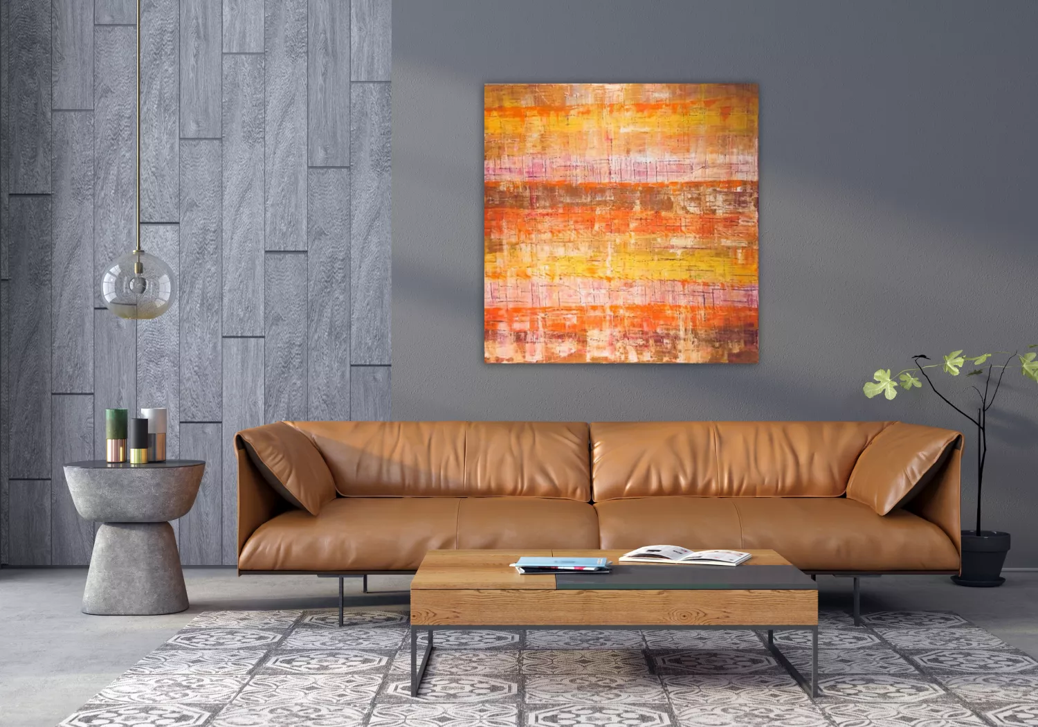 warm bright abstract painting 