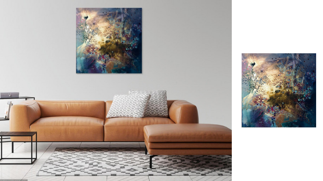 Dramatic Interior with Night Fairytale Painting 