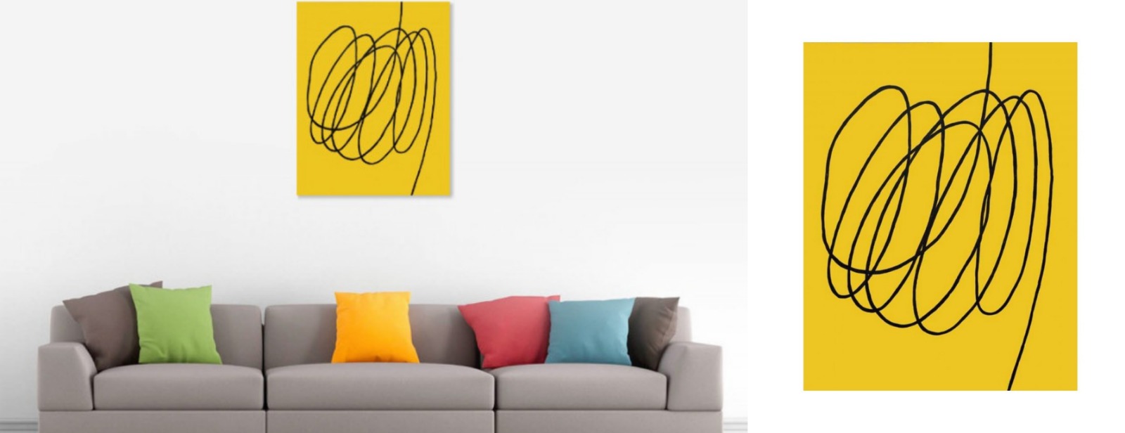 Yellow abstract art geometry