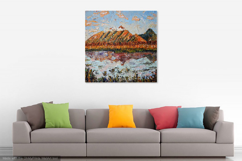 Contemporary realism painting mountains by emerging Eastern European artist