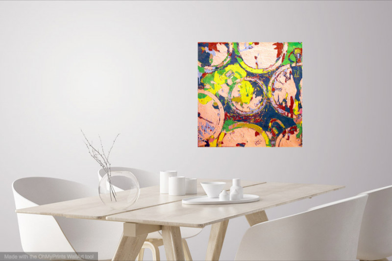 colourful abstract painting bohemian interior