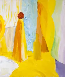 Detailed impressionist iris flower painting by Tanya Bilous Linked to Iris by Tanya Bilous